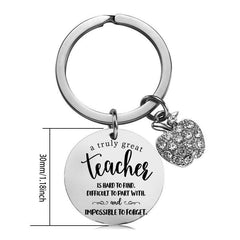 Teacher's Holiday Graduation Christmas Gift Stainless Steel Keychain