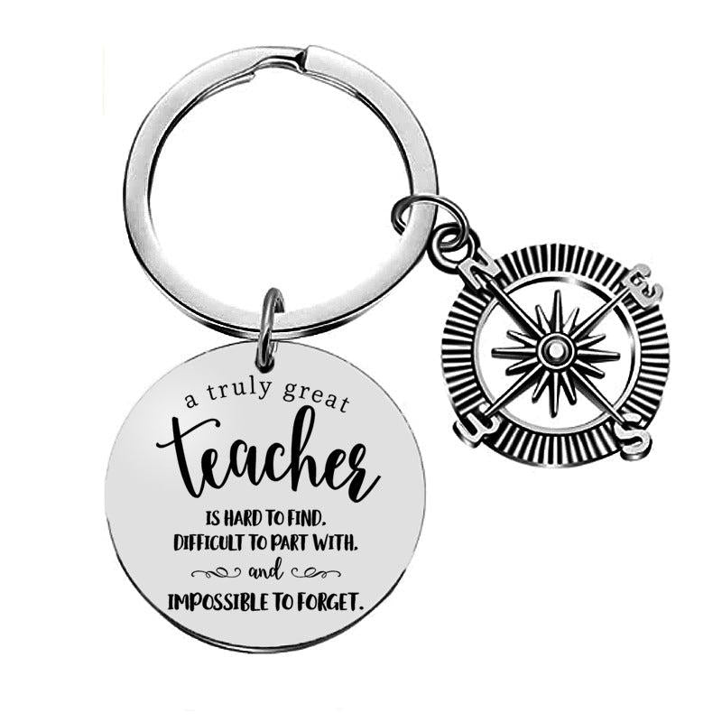 Teacher's Holiday Graduation Christmas Gift Stainless Steel Keychain
