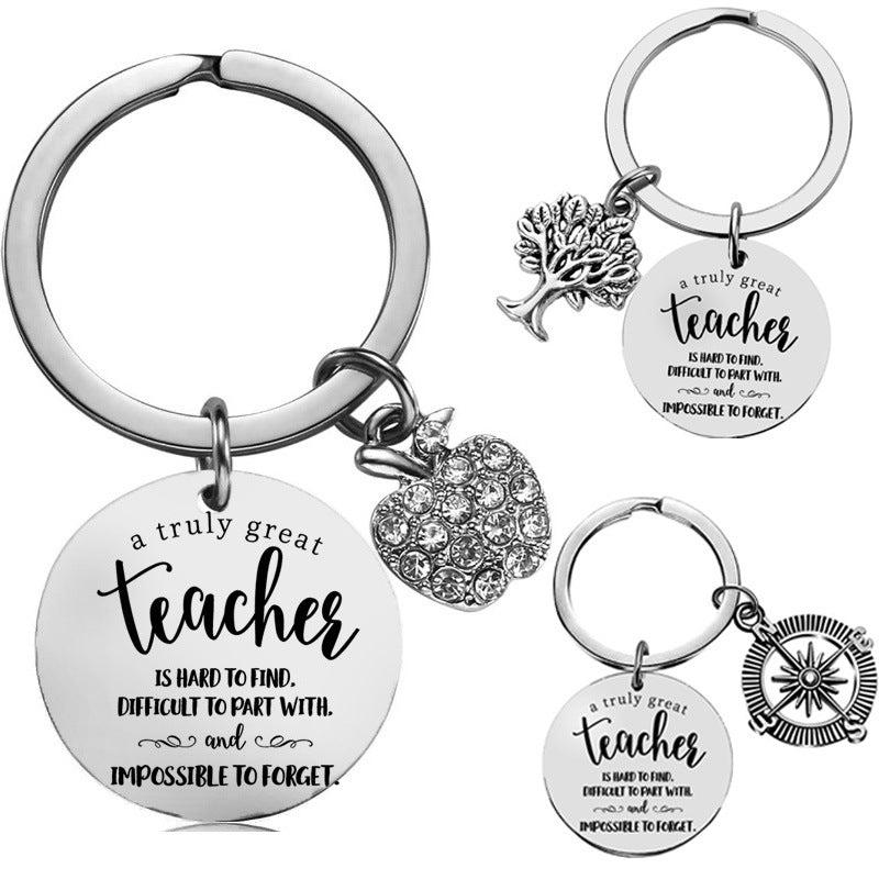Teacher's Holiday Graduation Christmas Gift Stainless Steel Keychain