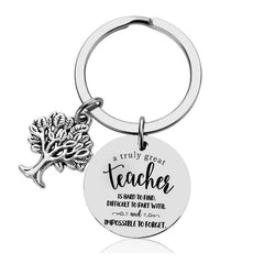 Teacher's Holiday Graduation Christmas Gift Stainless Steel Keychain