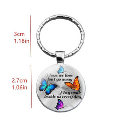 4 Butterflies Time Gem Keychain Bright Colorful Butterfly Keychain