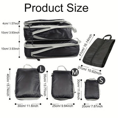 4Pcs Mesh Travel Packing Cubes Storage Bag Set Organizers For Clothes Shoes