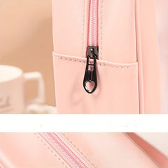 Pink Letter Print Cosmetic Bag Zipper Portable Handbag