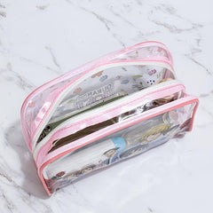 Anime Pattern Clear Zipper Cosmetic Bag for Travel Toiletries