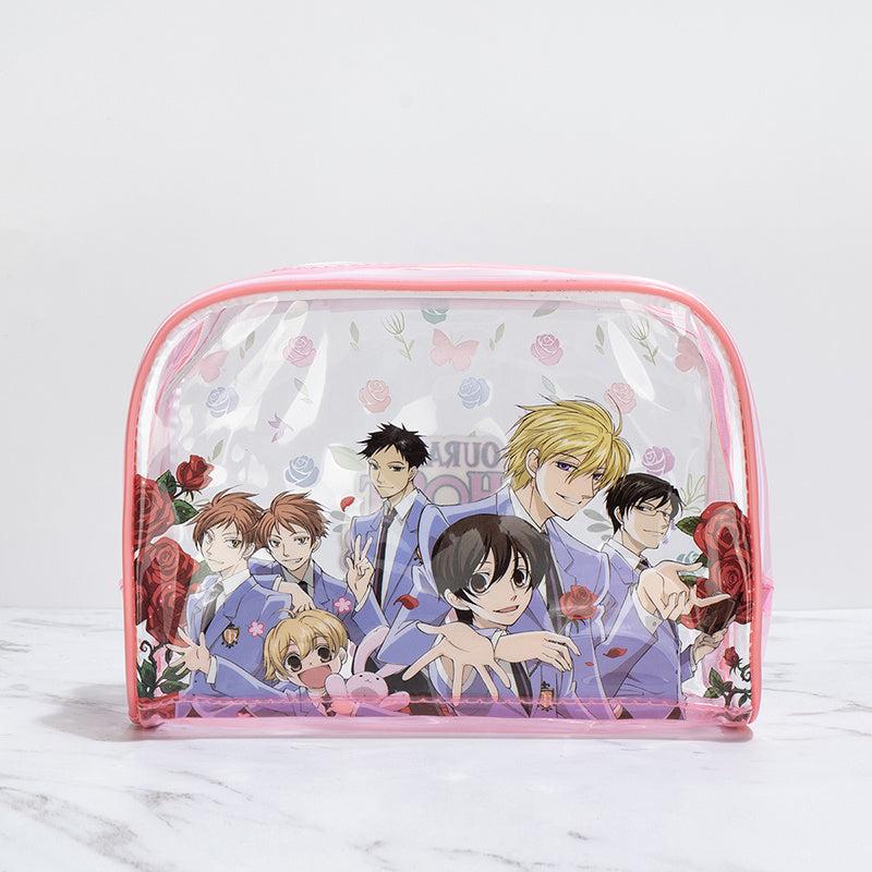 Anime Pattern Clear Zipper Cosmetic Bag for Travel Toiletries
