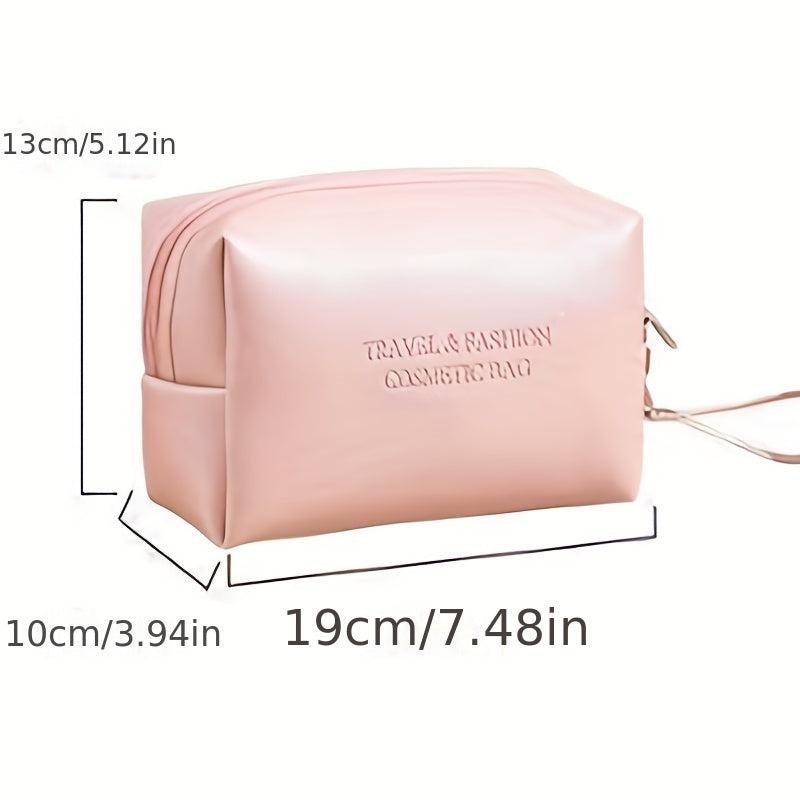 Waterproof Cosmetic Bag PU Leather Makeup Storage Organizer Lightweight