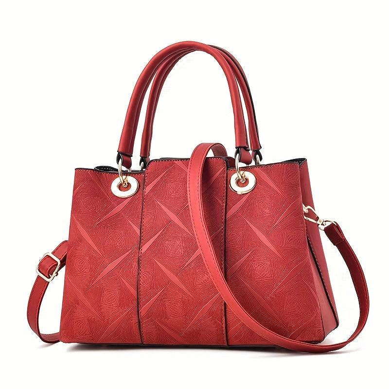 Classic Tote Shoulder Zipper Bag All Match Satchel Bag For Work