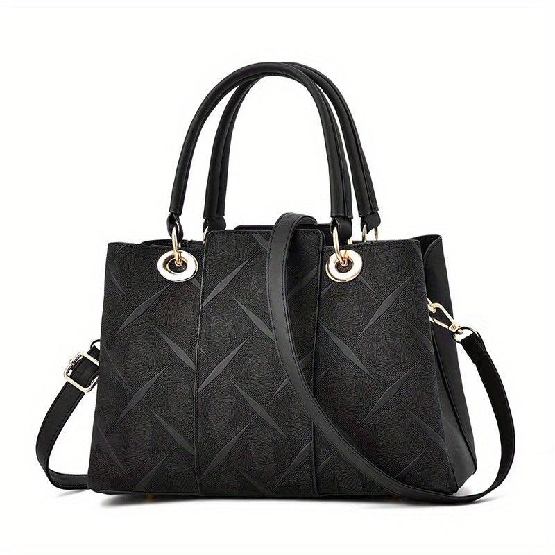 Classic Tote Shoulder Zipper Bag All Match Satchel Bag For Work