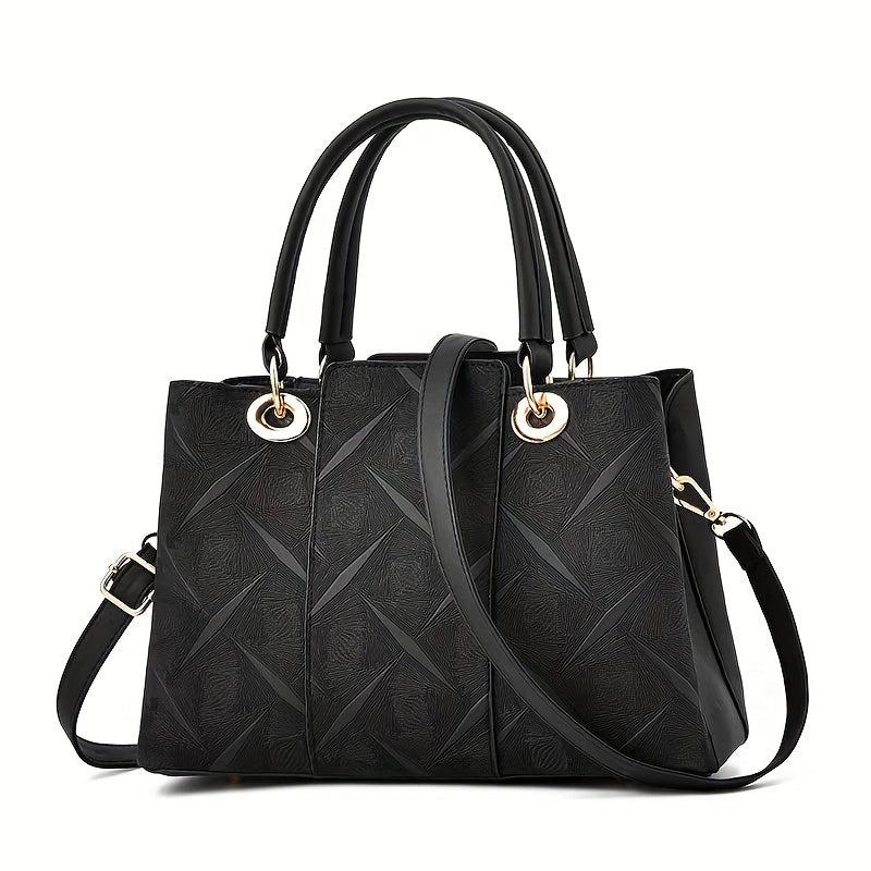 Classic Tote Shoulder Zipper Bag All Match Satchel Bag For Work