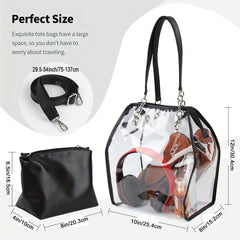 Clear Large Tote Bag Women's PVC Shoulder Handbag