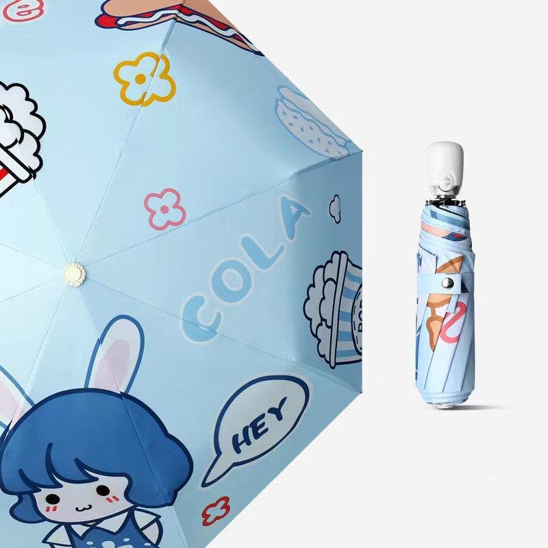 Automatic Manual Sunscreen UV Protection Tri-fold Umbrella