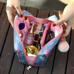 Flamingo Print Cosmetic Bag Organizer Portable Travel Toiletry Bag
