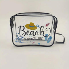 Transparent Portable Beach Cosmetic Bag Lightweight PVC Travel Storage Bag