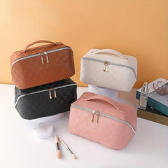 Checkerboard Pattern Makeup Bag Zipper Cosmetic Bag Travel Storage Bag