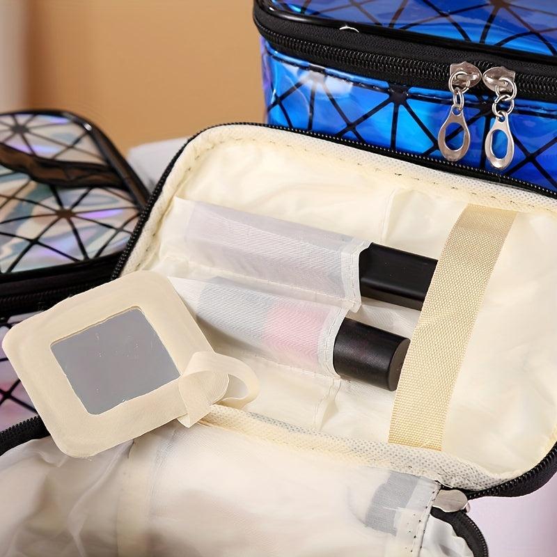 Geometric Pattern Makeup Zipper Handbag Travel Storage Bag