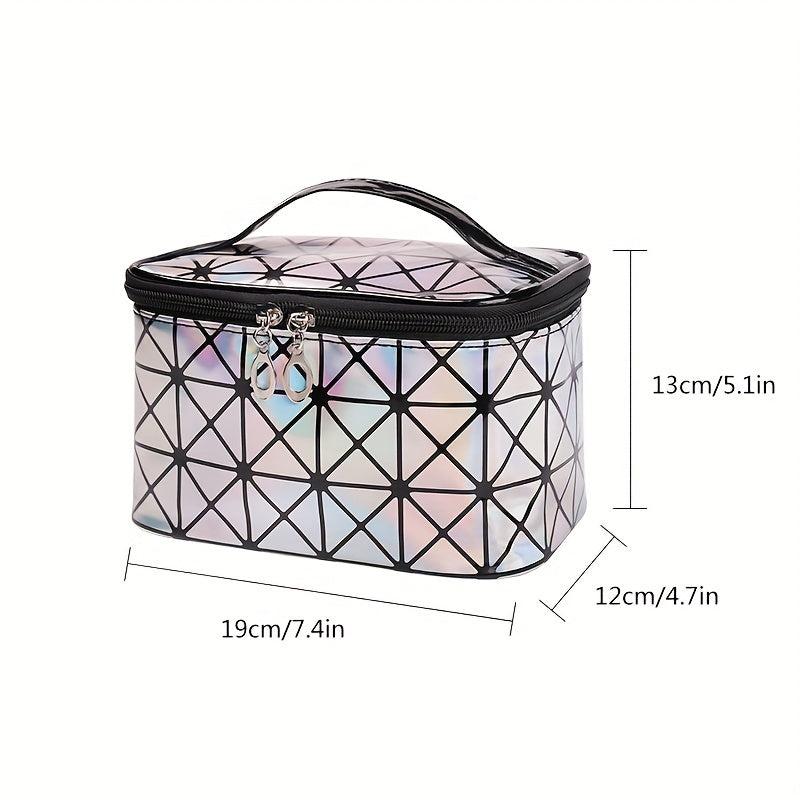 Geometric Pattern Makeup Zipper Handbag Travel Storage Bag