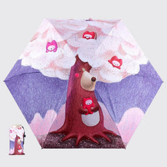 Cartoon Fairy World 5-fold Glue Sun Protection Umbrella