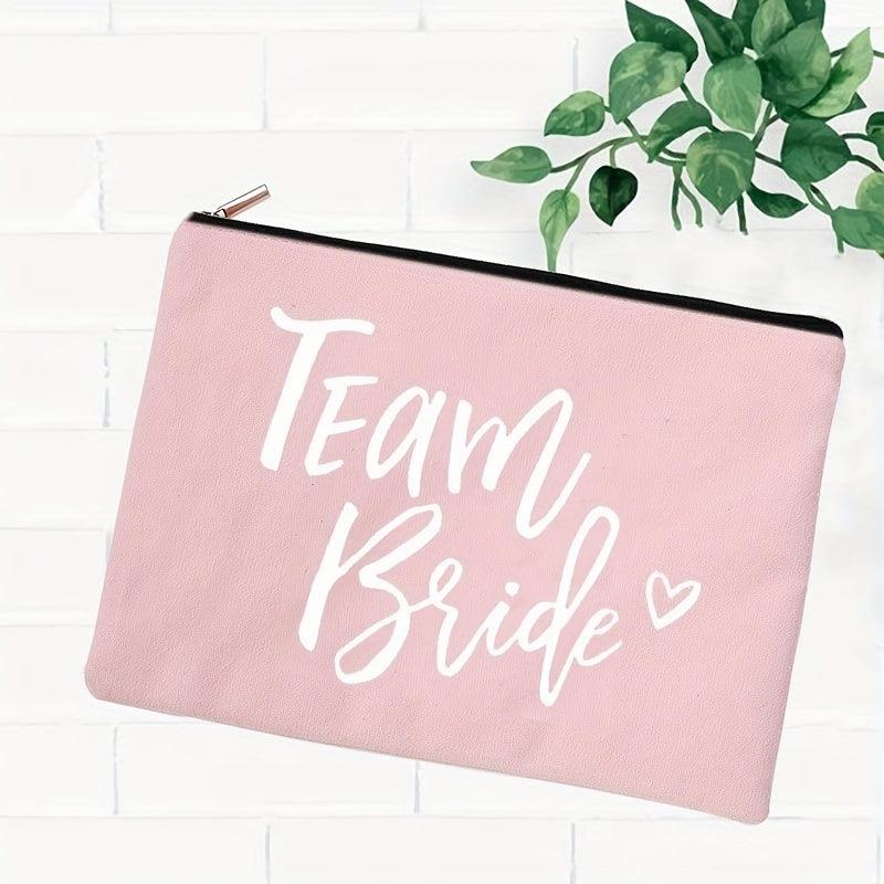Bride Print Zipper Make Up Bag Canvas Travel Toiletry Organizer