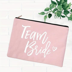 Bride Print Zipper Make Up Bag Canvas Travel Toiletry Organizer
