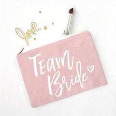 Bride Print Zipper Make Up Bag Canvas Travel Toiletry Organizer