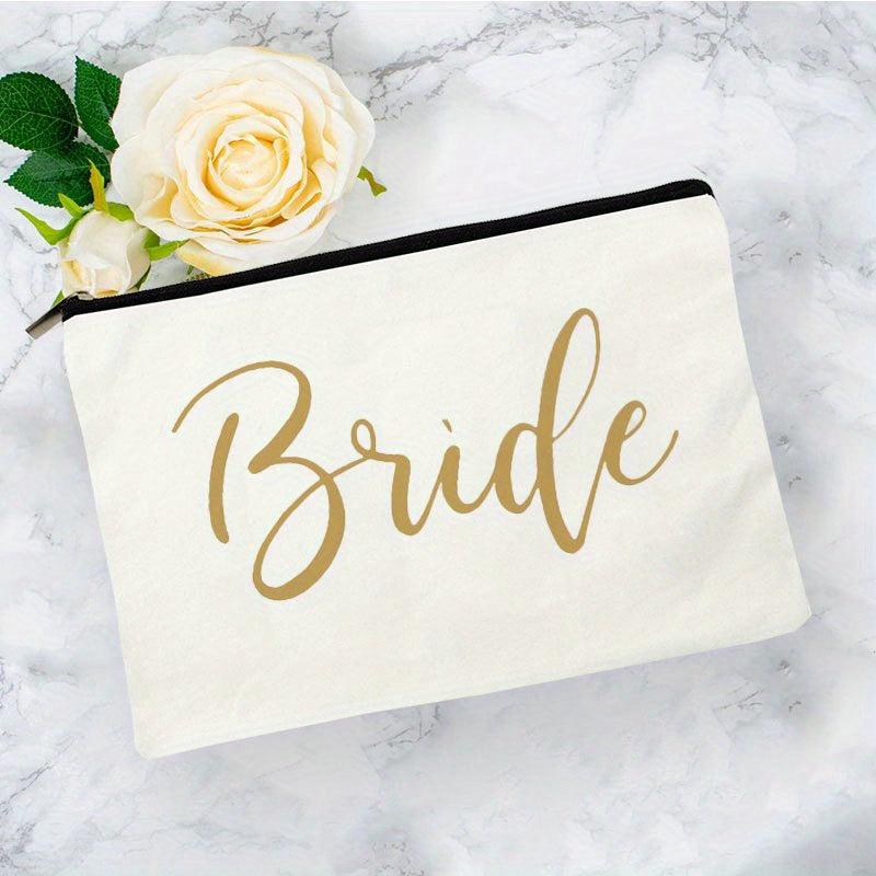 Bride Print Zipper Make Up Bag Canvas Travel Toiletry Organizer