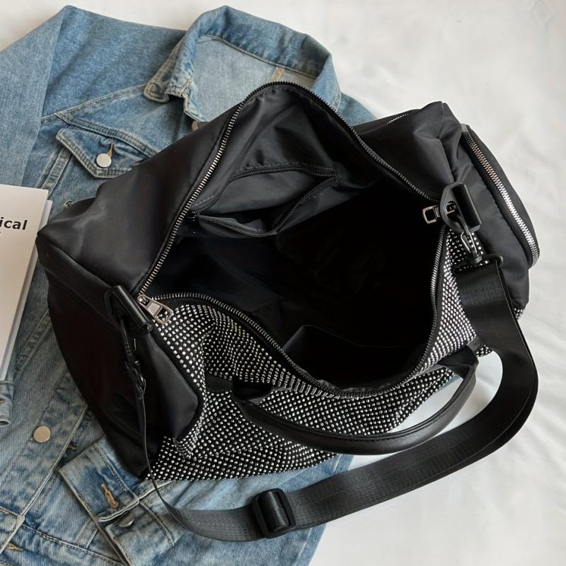 Rhinestone Travel Shoulder Bag Large Capacity Crossbody Handbag