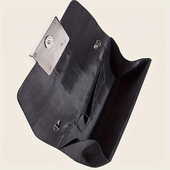 Glitter Evening Bag Metal Decor Flap Clutch Lightweight Party Shoulder Bag