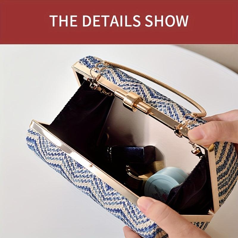 Chinese Style Straw Handbag Prom Purse Wedding Party Dinner