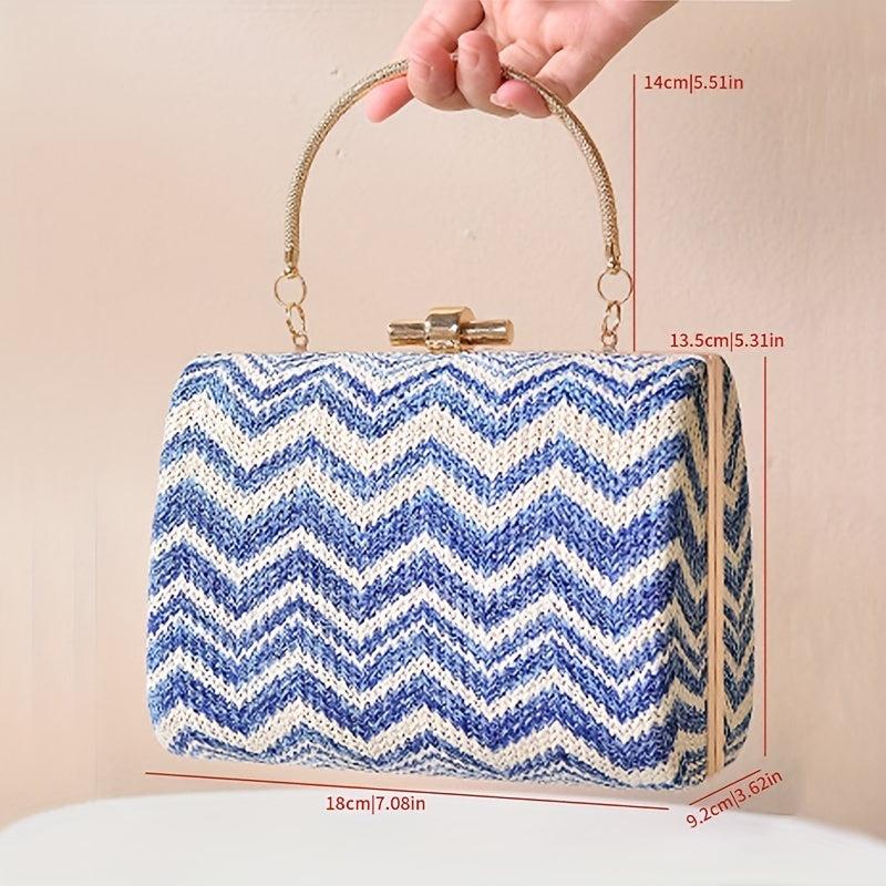 Chinese Style Straw Handbag Prom Purse Wedding Party Dinner