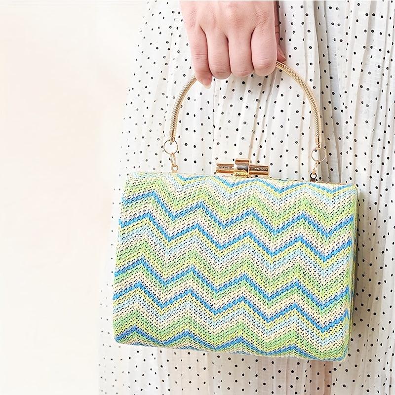 Chinese Style Straw Handbag Prom Purse Wedding Party Dinner
