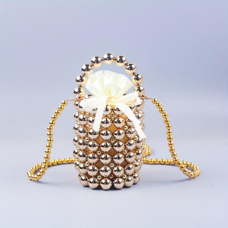 Golden Bucket Round Bag Acrylic Evening Bag