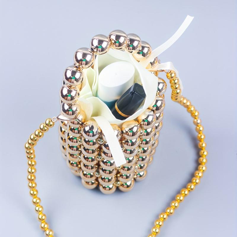 Golden Bucket Round Bag Acrylic Evening Bag