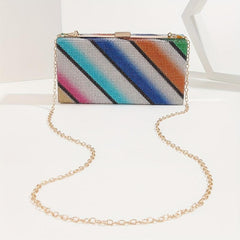 Colorful Rhinestone Square Bag Glitter Satchel Women's Evening Bag