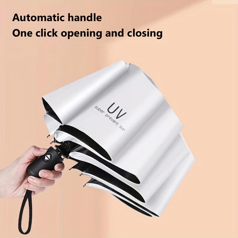 3 Fold Auto Sunshade Umbrella Rain or Shine Dual Use Outdoor UV Protection