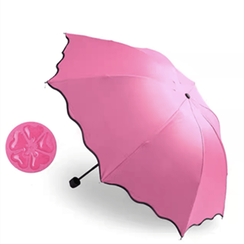 3-Fold Plastic Sun Umbrella Flowering Design