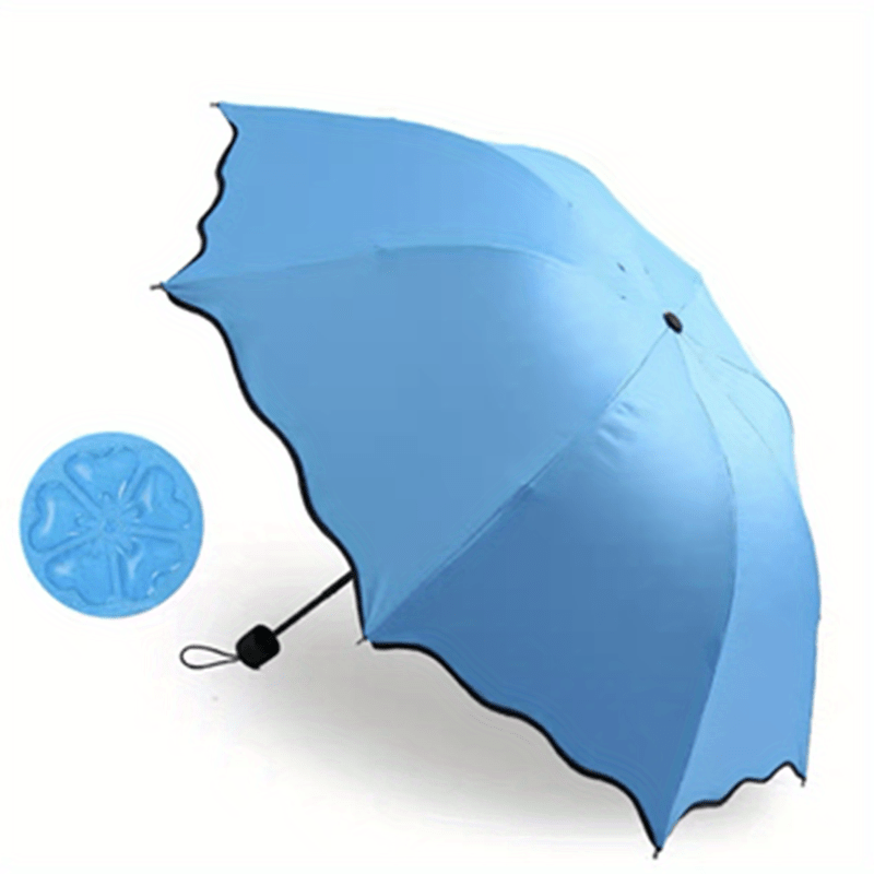 3-Fold Plastic Sun Umbrella Flowering Design