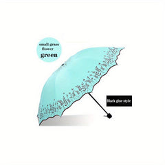 Large Flower Sunshade Manual Umbrella 10 Ribs