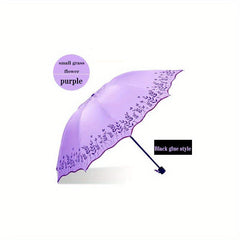 Large Flower Sunshade Manual Umbrella 10 Ribs