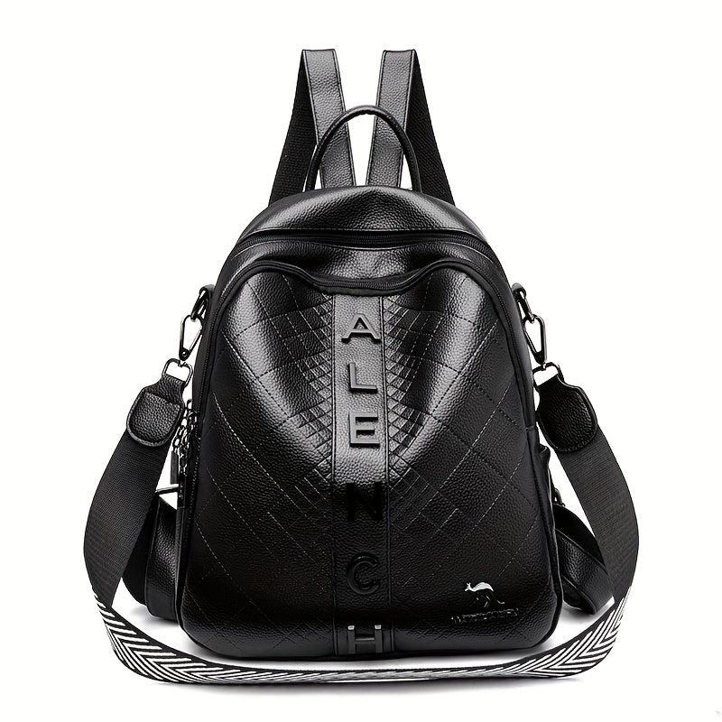 Casual Letter Plaid Backpack Large Capacity Travel Backpack