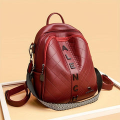 Casual Letter Plaid Backpack Large Capacity Travel Backpack