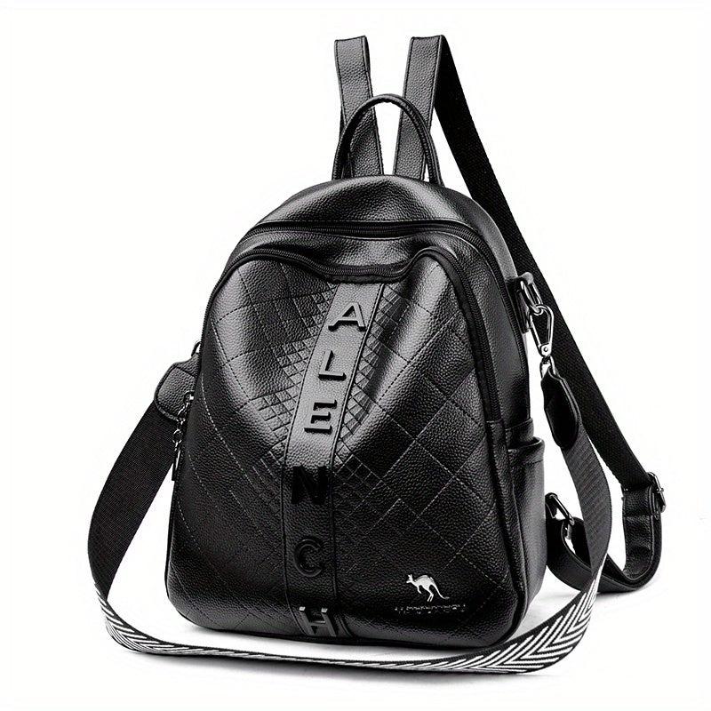 Casual Letter Plaid Backpack Large Capacity Travel Backpack