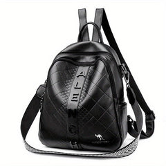 Casual Letter Plaid Backpack Large Capacity Travel Backpack
