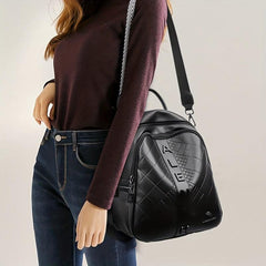 Casual Letter Plaid Backpack Large Capacity Travel Backpack