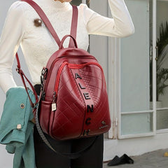 Casual Letter Plaid Backpack Large Capacity Travel Backpack