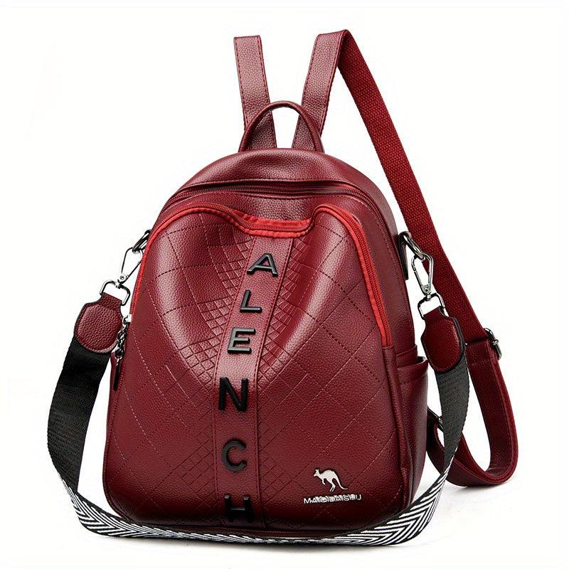 Casual Letter Plaid Backpack Large Capacity Travel Backpack