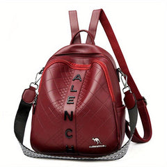 Casual Letter Plaid Backpack Large Capacity Travel Backpack