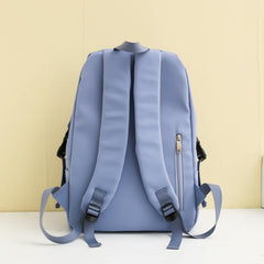 Casual Large Capacity Backpack with Bear Pendant Preppy Travel Bag