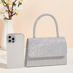 Glitter Satchel Bag Classic Handbag Chain Strap Banquet Bag