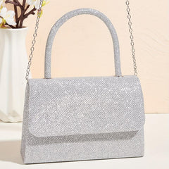 Glitter Satchel Bag Classic Handbag Chain Strap Banquet Bag