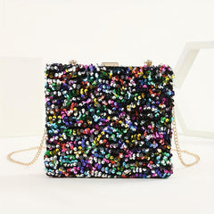Colorful Sequins Clutch Purse Glitter Handbag for Wedding Party